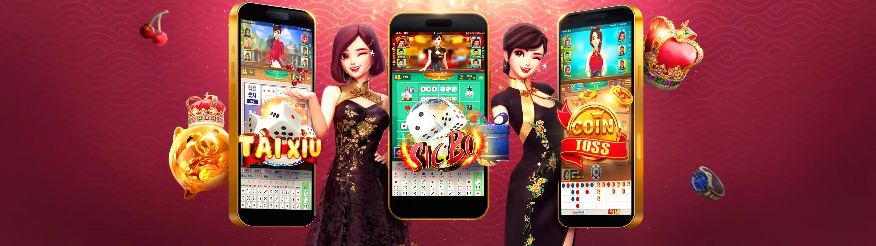 Hình ảnh chính Tài Xỉu Miso88 với xúc xắc và chip vàng rực rỡ